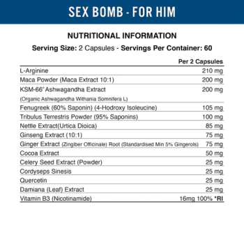 Sex Bomb For Him 120 капсули | Applied Nutrition