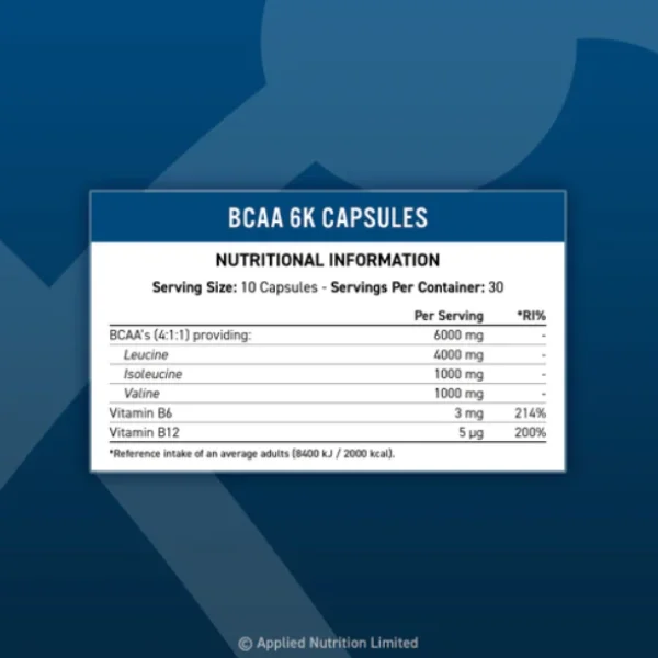 BCAA 6K 300 капсули | Applied Nutrition BCAA 6K 300 капсули | Applied Nutrition
