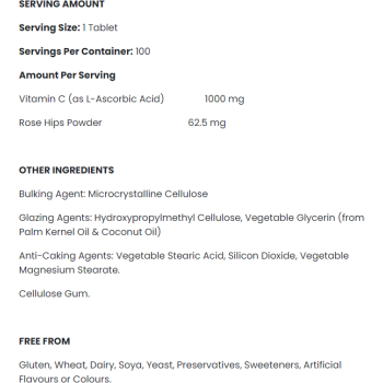 Vitamin C 1000 mg with Rose Hips 100 таблетки | Applied Nutrition Vitamin C 1000 mg with Rose Hips 100 таблетки | Applied Nutrition