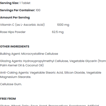 Vitamin C 1000 mg with Rose Hips 100 таблетки | Applied Nutrition