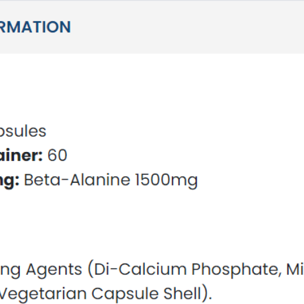 Beta Alanine 1500 120 капсули | Applied Nutrition Beta Alanine 1500 120 капсули | Applied Nutrition
